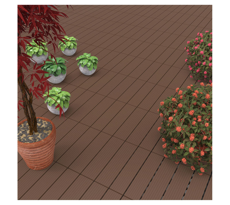 Pure Garden Interlocking Wood Plastic CompositePatio Tiles — View 10