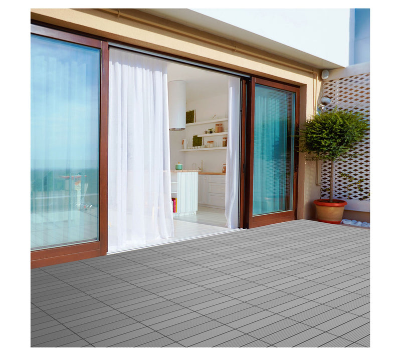 Pure Garden Interlocking Wood Plastic CompositePatio Tiles — View 5