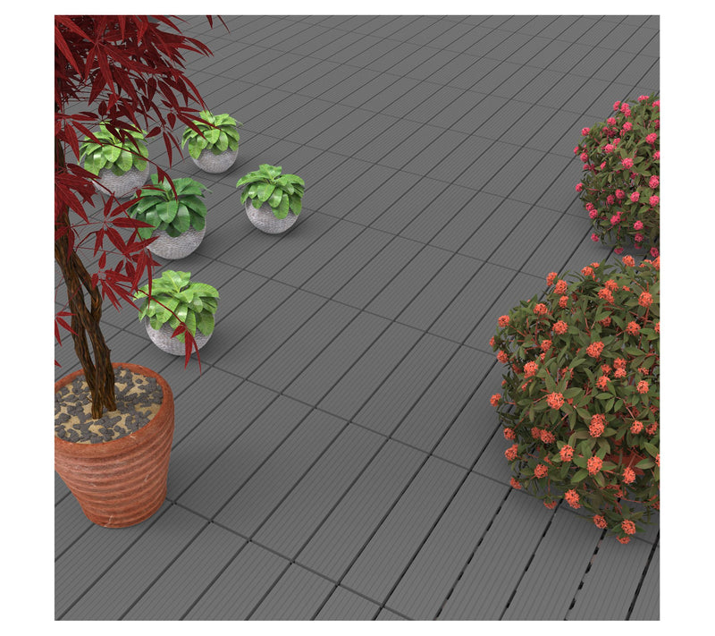 Pure Garden Interlocking Wood Plastic CompositePatio Tiles — Main view