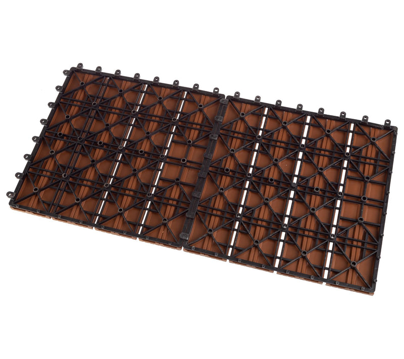 Pure Garden Patio Floor Tiles Set of 6 Wood/Plastic Deck Tiles — View 4
