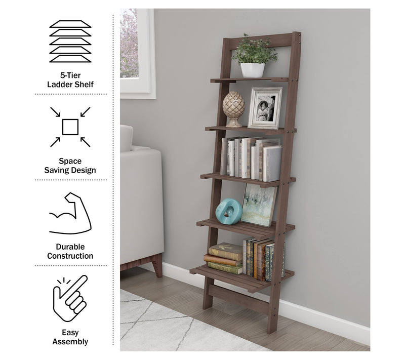 Lavish Home Bookshelf Ladder Shelf Decorative Book Shelves — View 4