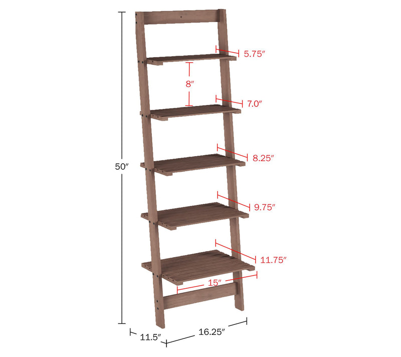 Lavish Home Bookshelf Ladder Shelf Decorative Book Shelves — View 3