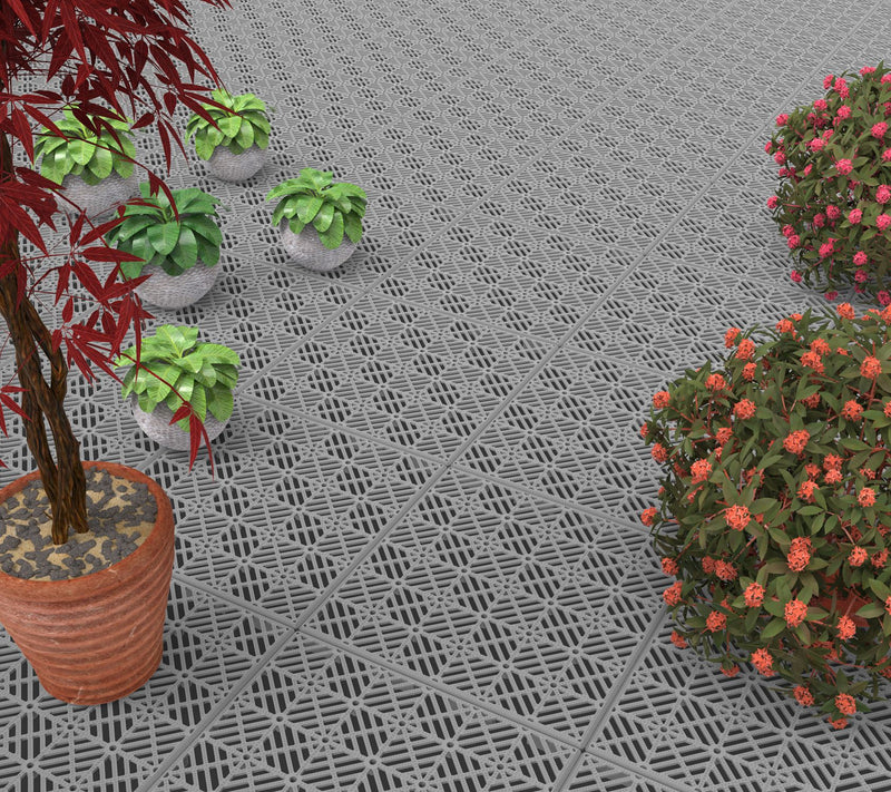 Pure Garden 6-Pack Interlocking Patio Deck Tile s — Main view