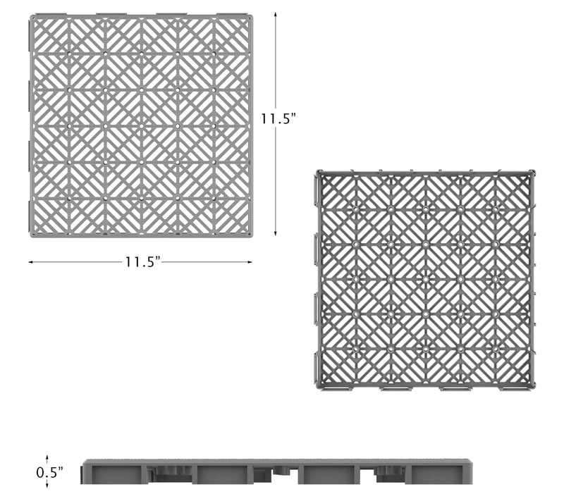 Pure Garden 6-Pack Interlocking Patio Deck Tile s — View 4