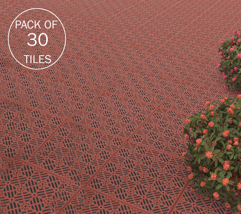 Pure Garden 30-PK Polypropylene Interlocking Patio Tiles — Main view