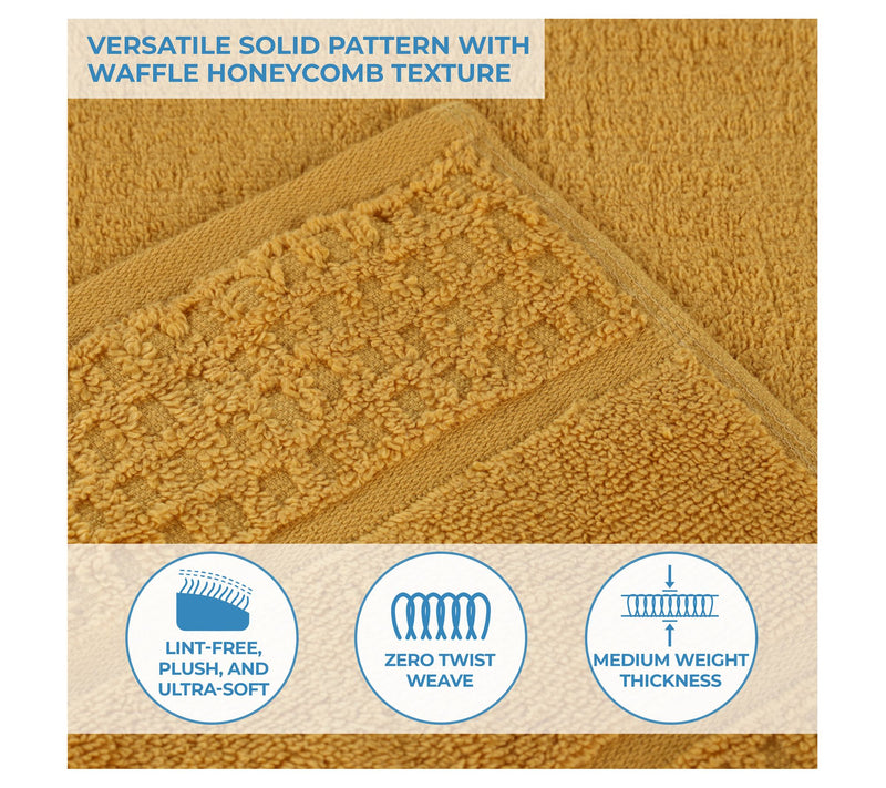 Superior Soft Zero Twist Cotton Waffle Honeycomb 6PC Towel Set — View 3