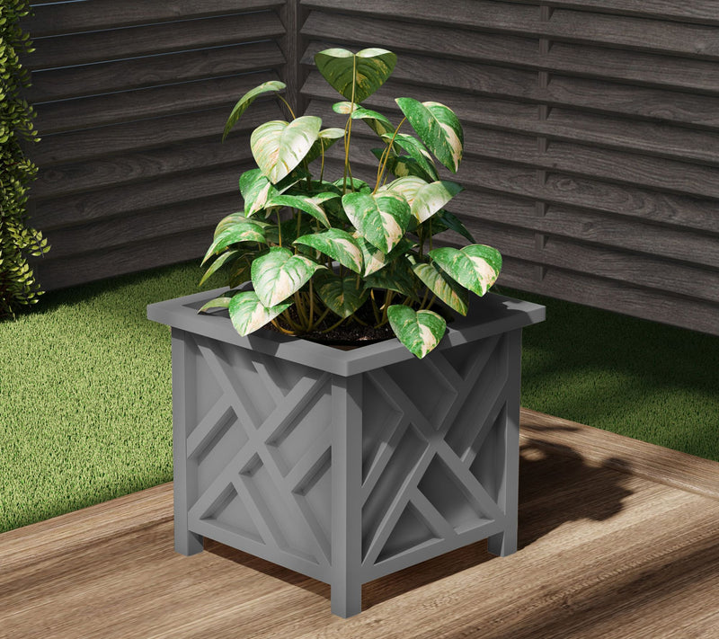 Pure Garden 2 Lattice Design 14.75" Planter Flower Plant Pots — View 7