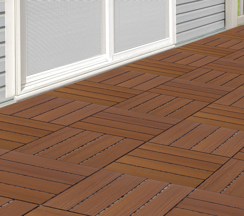 Pure Garden 30-Pack Wood Plastic Composite Interlocking Tiles — View 12