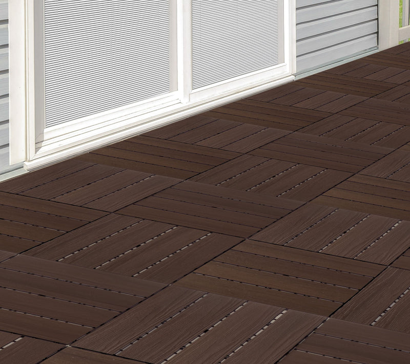 Pure Garden 30-Pack Wood Plastic Composite Interlocking Tiles — View 13