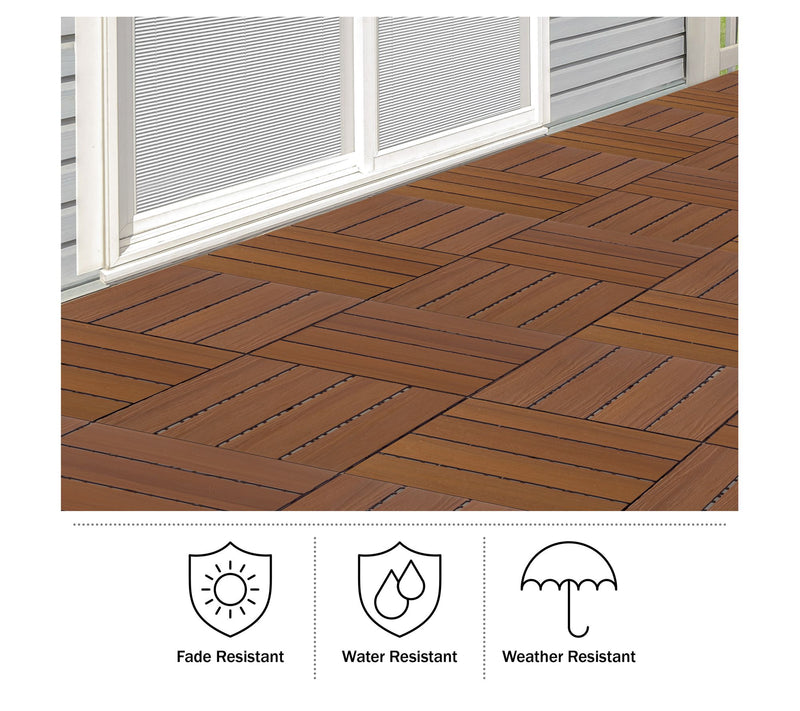 Pure Garden 30-Pack Wood Plastic Composite Interlocking Tiles — View 6