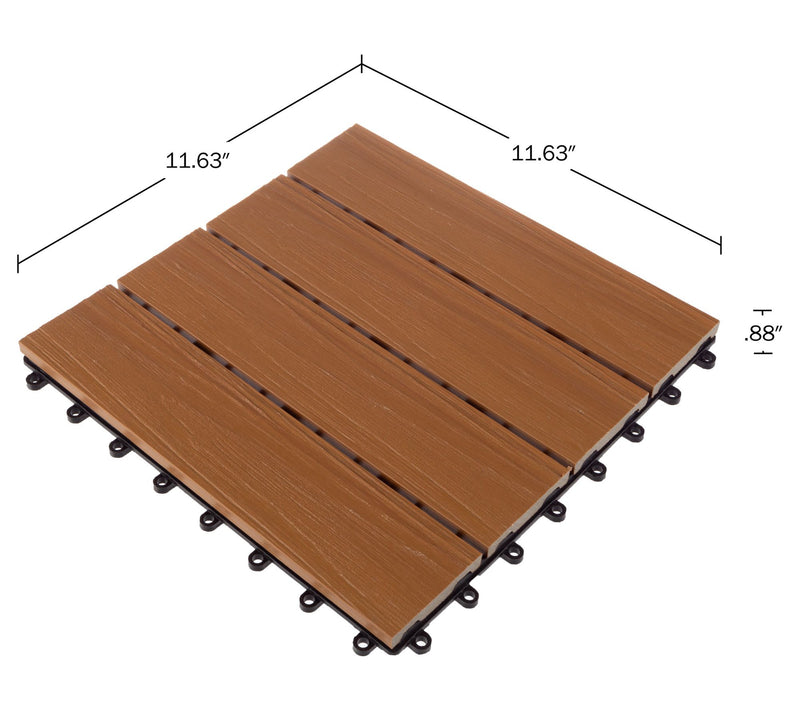 Pure Garden 30-Pack Wood Plastic Composite Interlocking Tiles — View 3