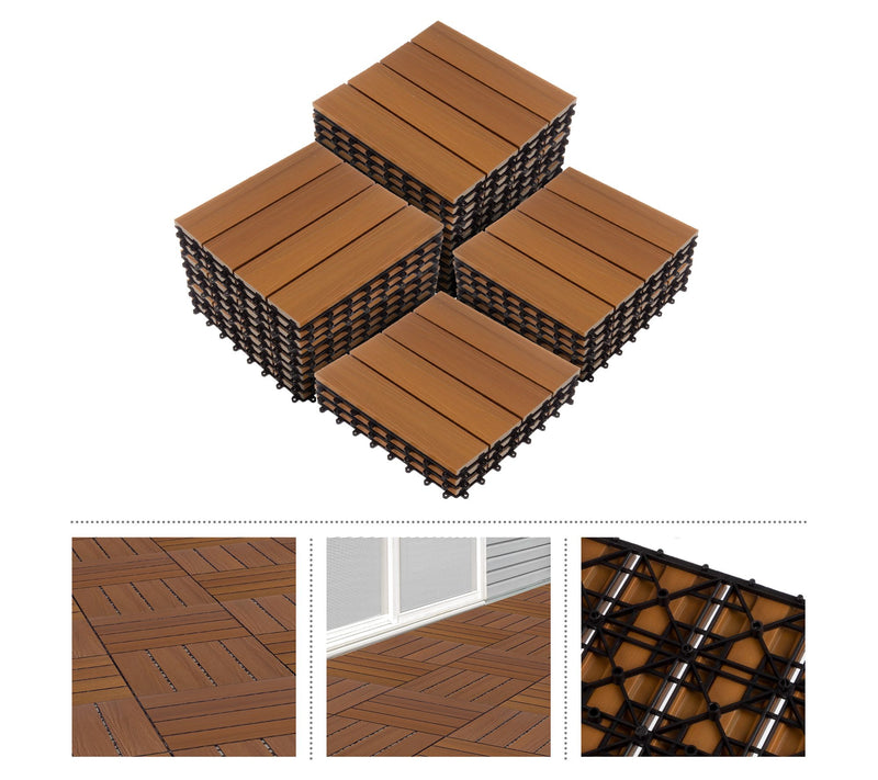 Pure Garden 30-Pack Wood Plastic Composite Interlocking Tiles — View 4