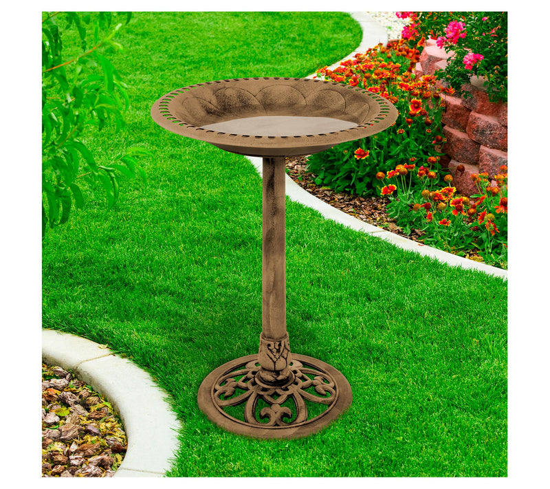 Pure Garden Outdoor Antique-Style Bird Bath — View 10