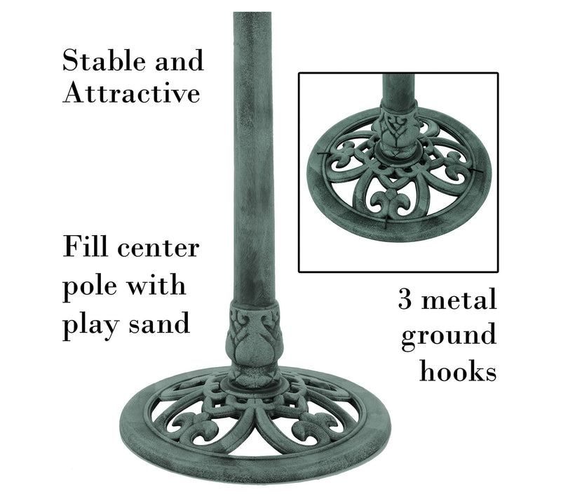 Pure Garden Outdoor Antique-Style Bird Bath — View 4