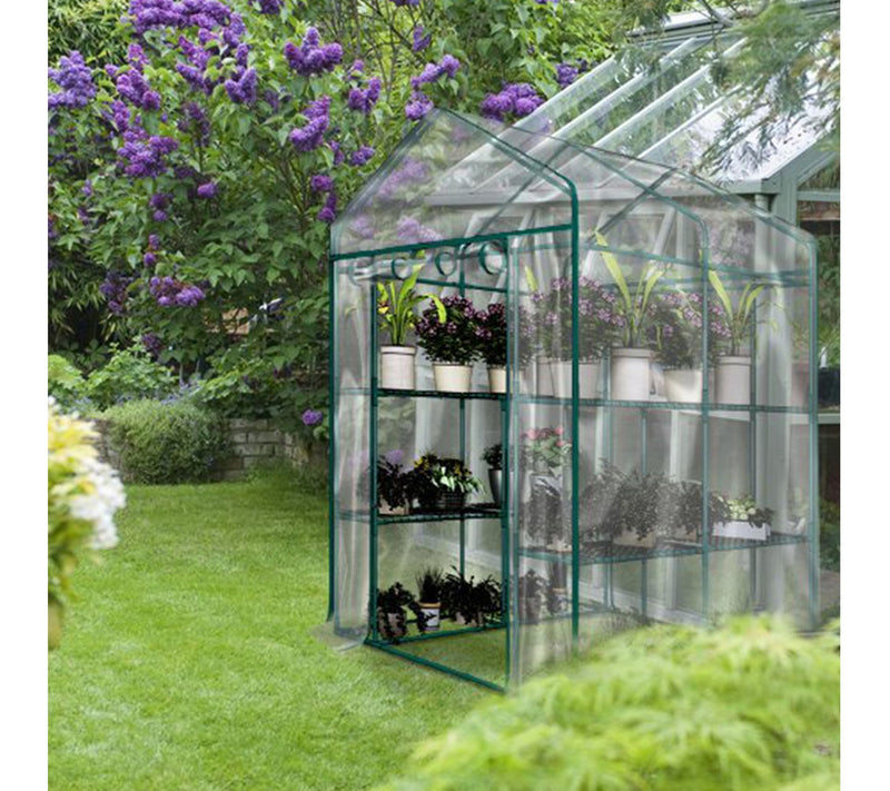 Home-Complete Walk in Greenhouse with 8 Sturdyhelves — View 8