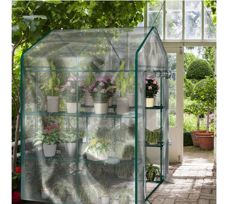 Home-Complete Walk in Greenhouse with 8 Sturdyhelves — View 7