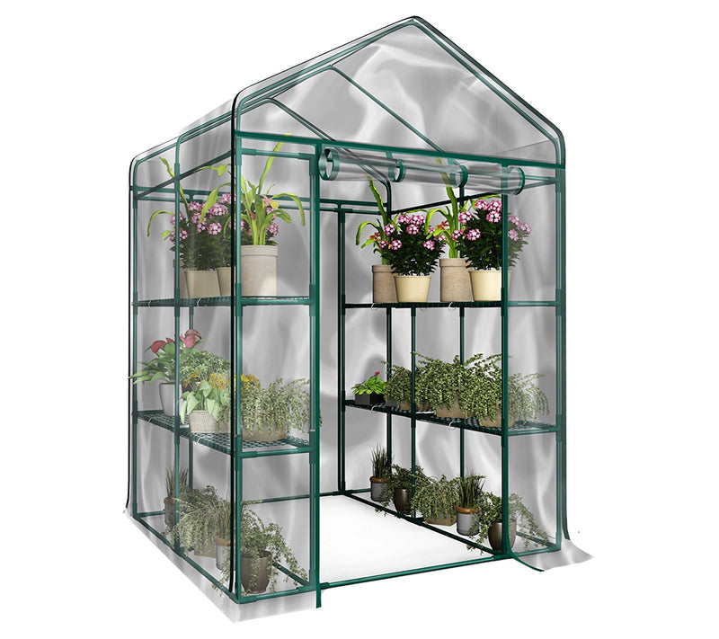 Home-Complete Walk in Greenhouse with 8 Sturdyhelves — View 2