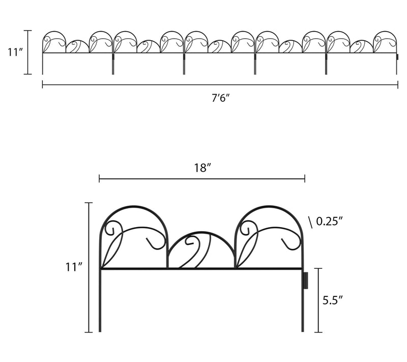 Pure Garden 5 Panels of Mimosa Decorative Garden Fencing — View 3