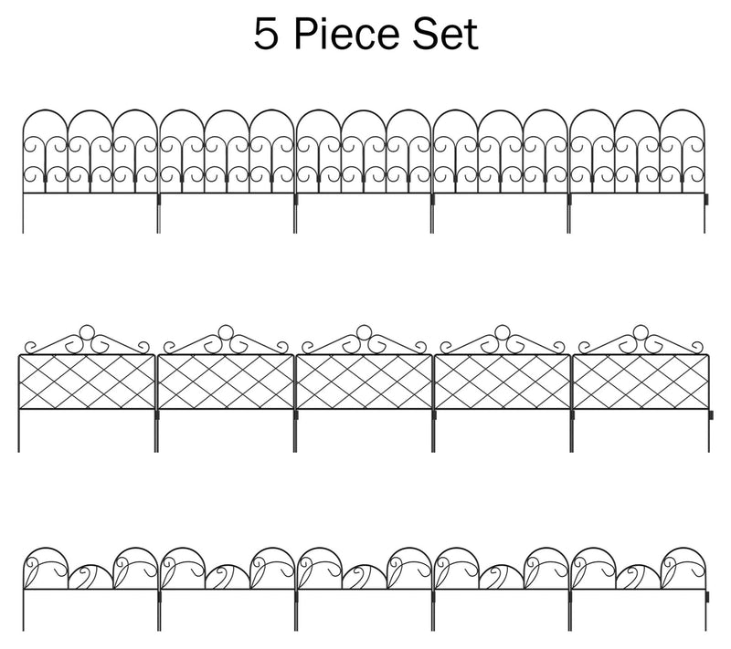 Pure Garden 5 Panels of Mimosa Decorative Garden Fencing — View 6