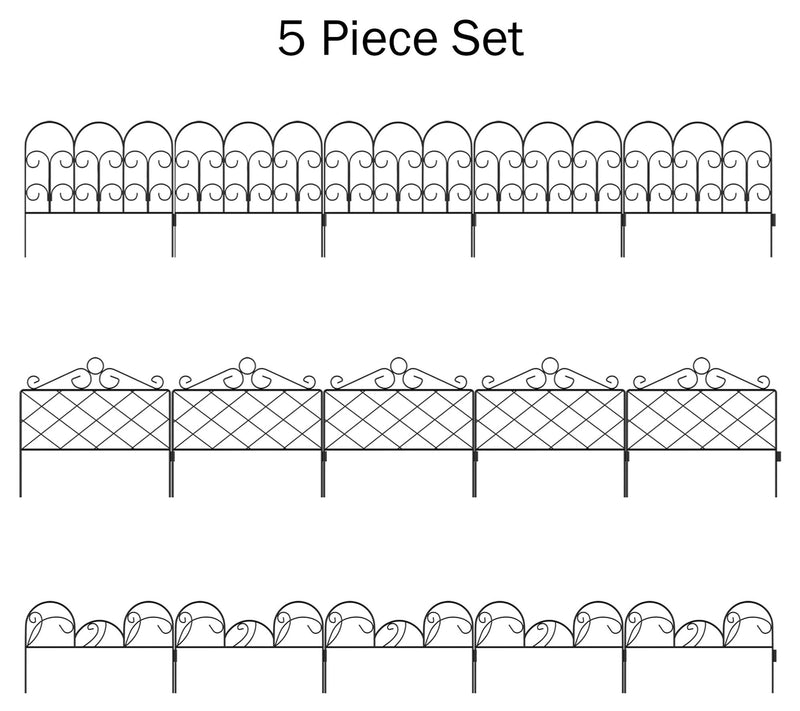 Pure Garden Set of 5 Interlocking Decorative Panel Fencing — View 5