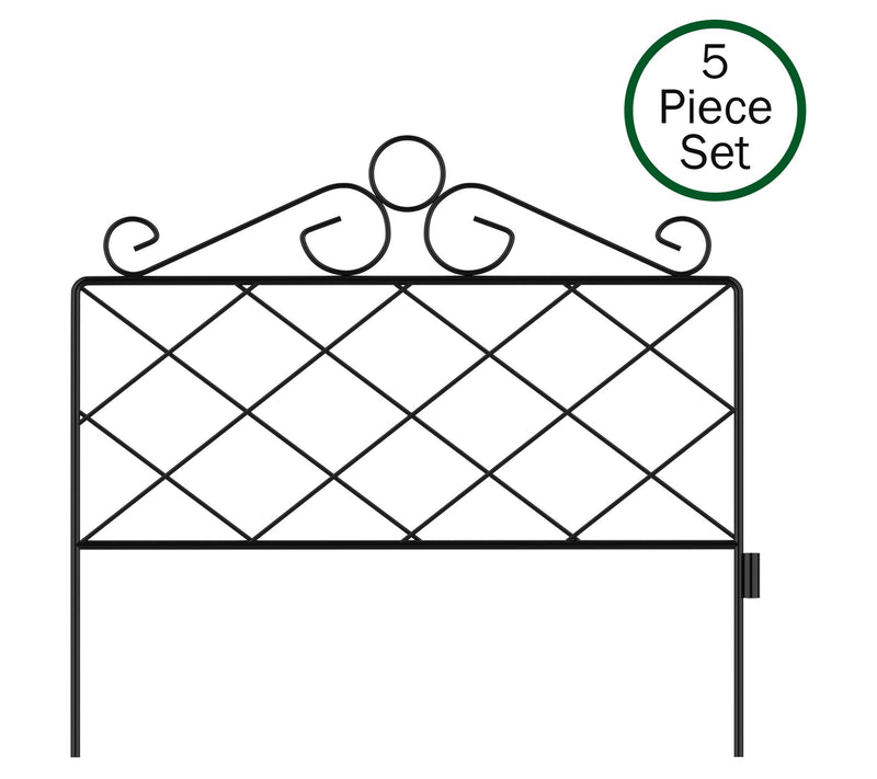 Pure Garden Set of 5 Interlocking Decorative Panel Fencing — Main view