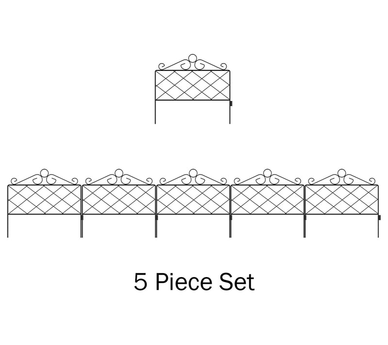 Pure Garden Set of 5 Interlocking Decorative Panel Fencing — View 2
