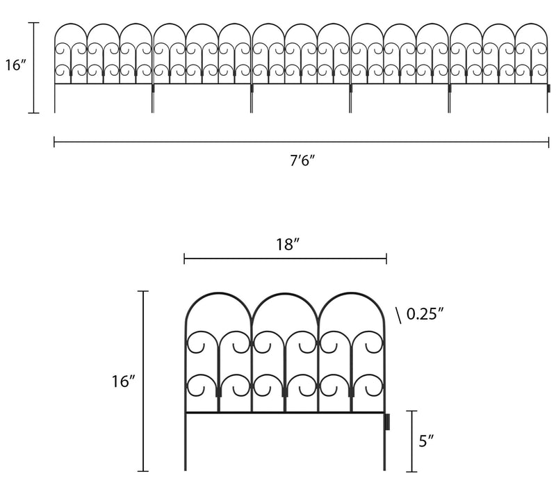 Pure Garden Set of 5 Interlocking Panels Metalarden Fencing — View 4
