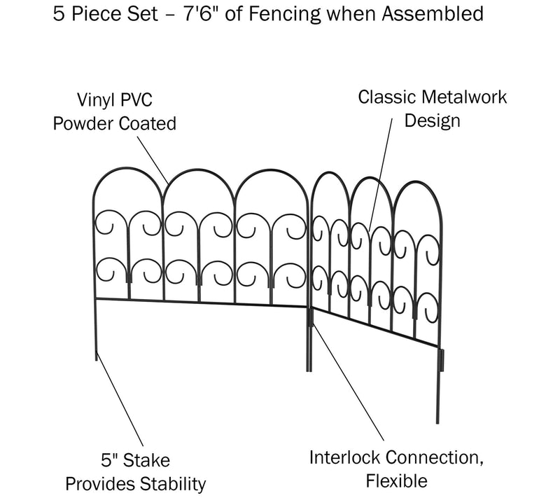 Pure Garden Set of 5 Interlocking Panels Metalarden Fencing — View 5