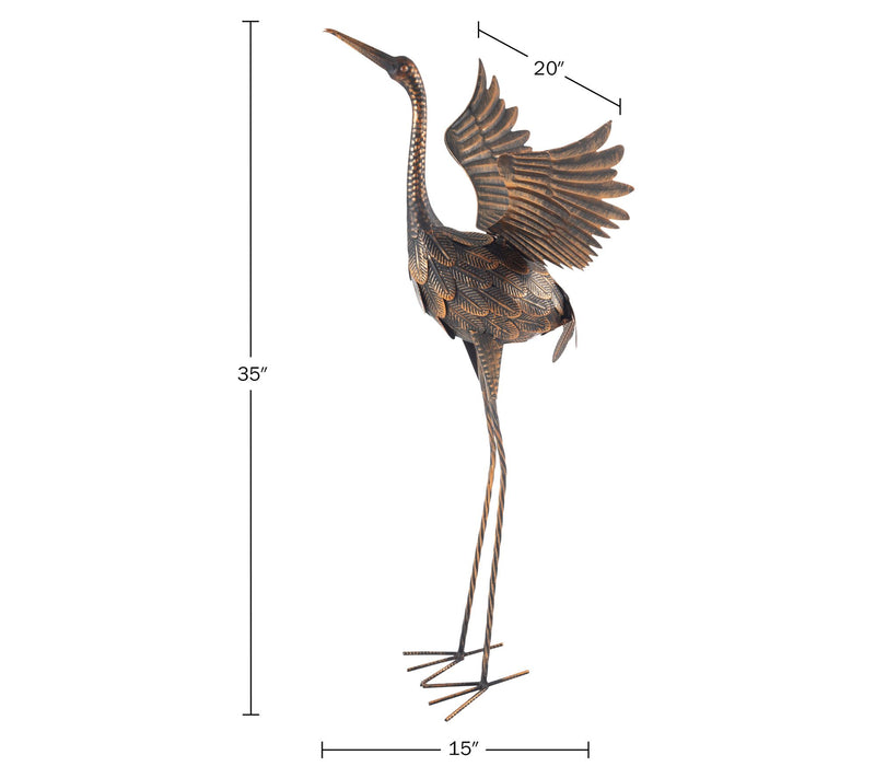 Pure Garden Flying Crane Garden Statue Lawn Ornament — View 2