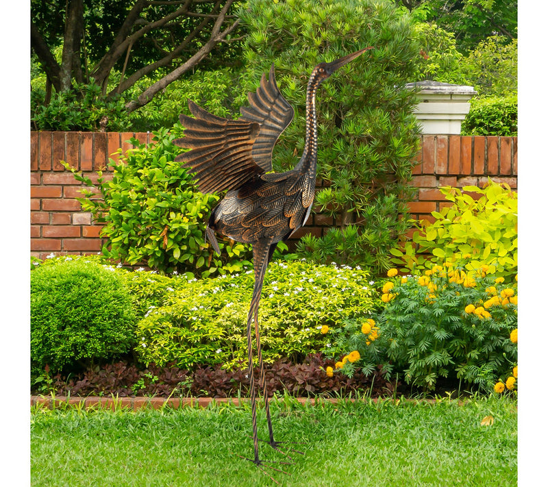 Pure Garden Flying Crane Garden Statue Lawn Ornament — View 5