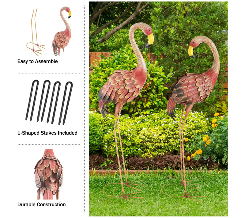 Pure Garden Set of 2 Flamingo Garden Statues Lawn Ornaments — View 6
