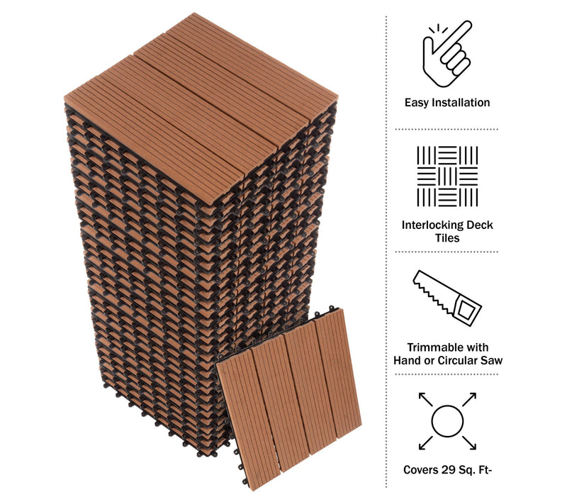Pure Garden 30-Pack Composite Interlocking PatiTiles — View 5