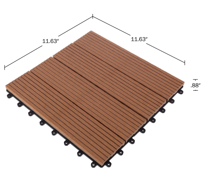 Pure Garden 30-Pack Composite Interlocking PatiTiles — View 3