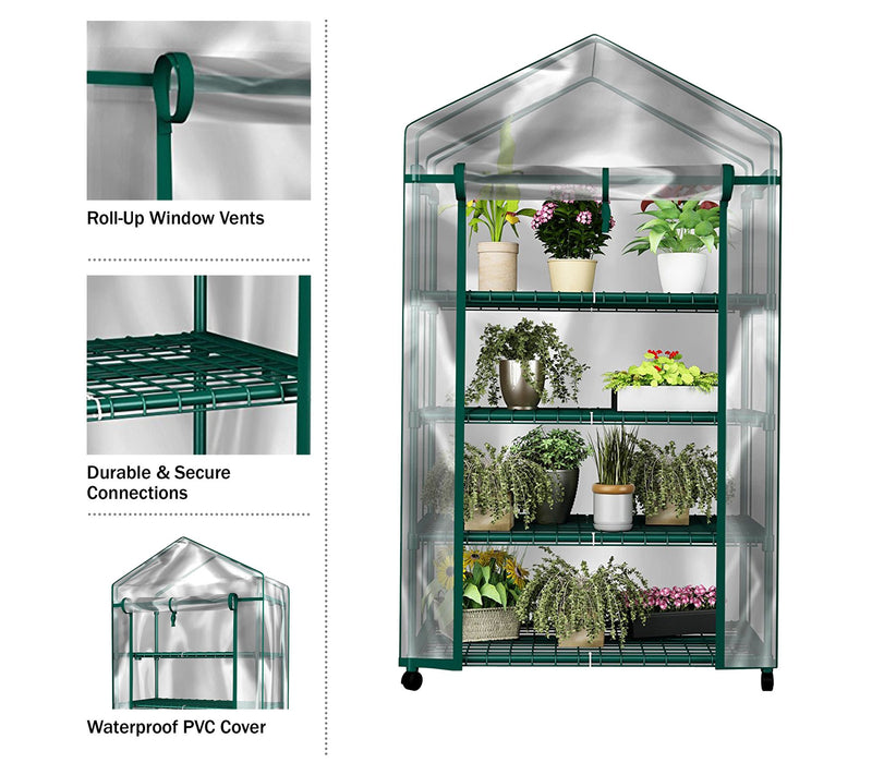 Home-Complete 4-Tier Mini Greenhouse Portable Greenhouse — View 6