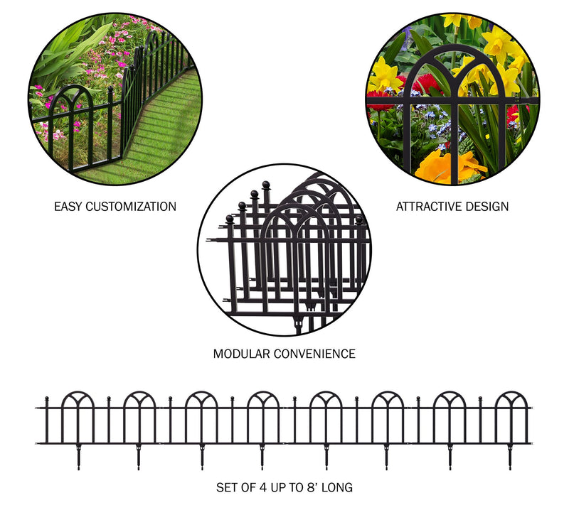 Pure Garden 4-Piece Modular Garden Fence PanelsSet — View 5