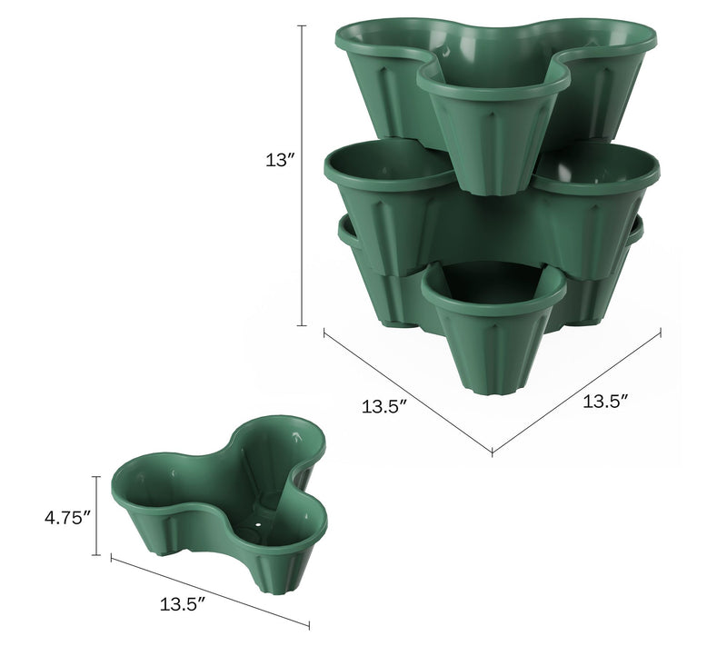 Set of 3 Stacking Planter Tower - Space SavingFlower Pots — View 3