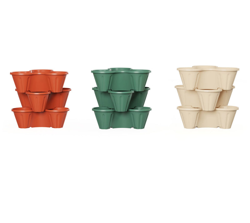 Set of 3 Stacking Planter Tower - Space SavingFlower Pots — View 6