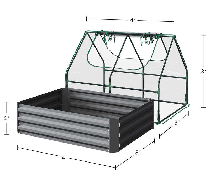 Home-Complete Raised Garden Bed with Removablereen House — View 4