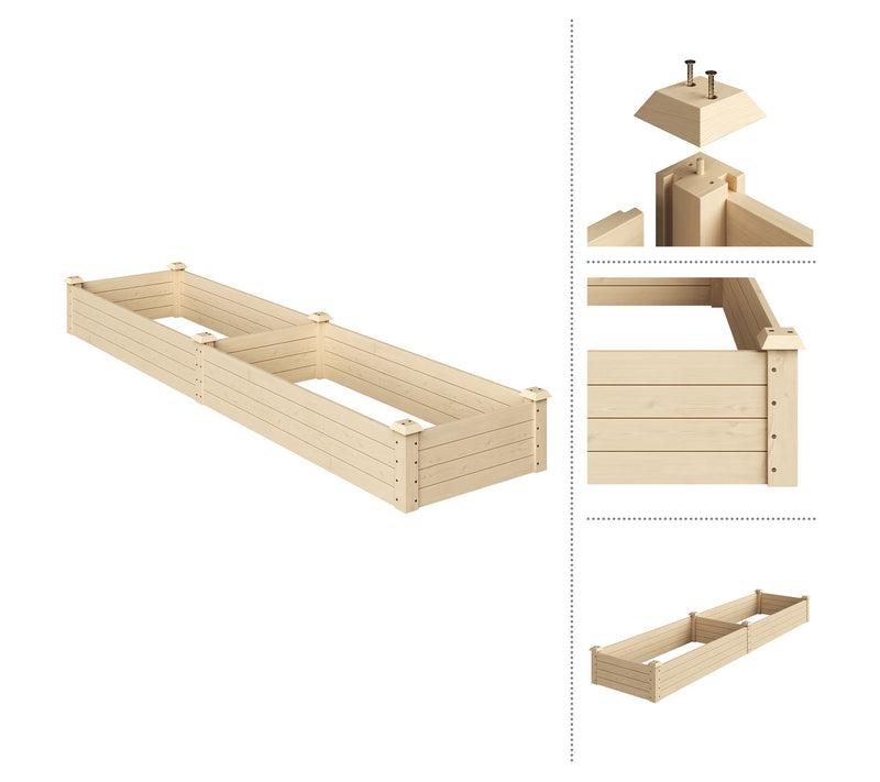 Home-Complete Raised Garden Bed - 8ftx2ft WoodPlanter Box — View 9