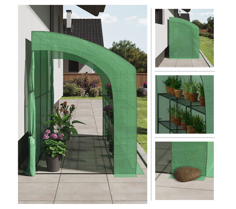 Home Complete Lean To Greenhouse - 10x5x7 ft w/Roll Up Doors — View 8