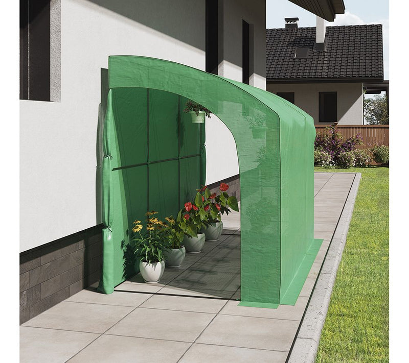 Home Complete Lean To Greenhouse - 10x5x7 ft w/Roll Up Doors — View 9