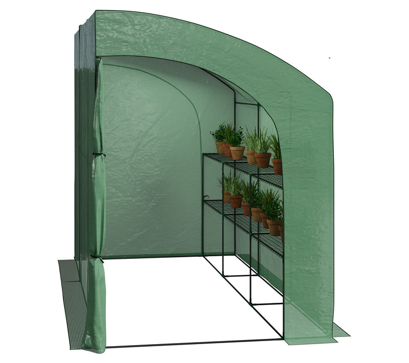 Home Complete Lean To Greenhouse - 10x5x7 ft w/Roll Up Doors — View 4