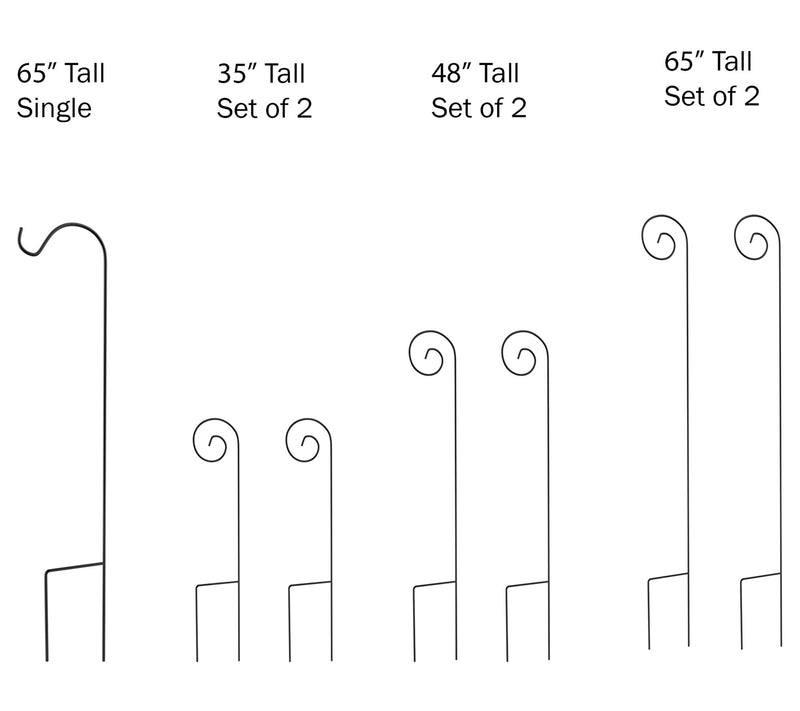 Pure Garden Set of 2 Shepherd Hooks 35" Metal Poles with Hooks — View 7