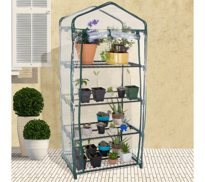 Pure Garden 4 Tier Mini Greenhouse with PVC Cover — Main view