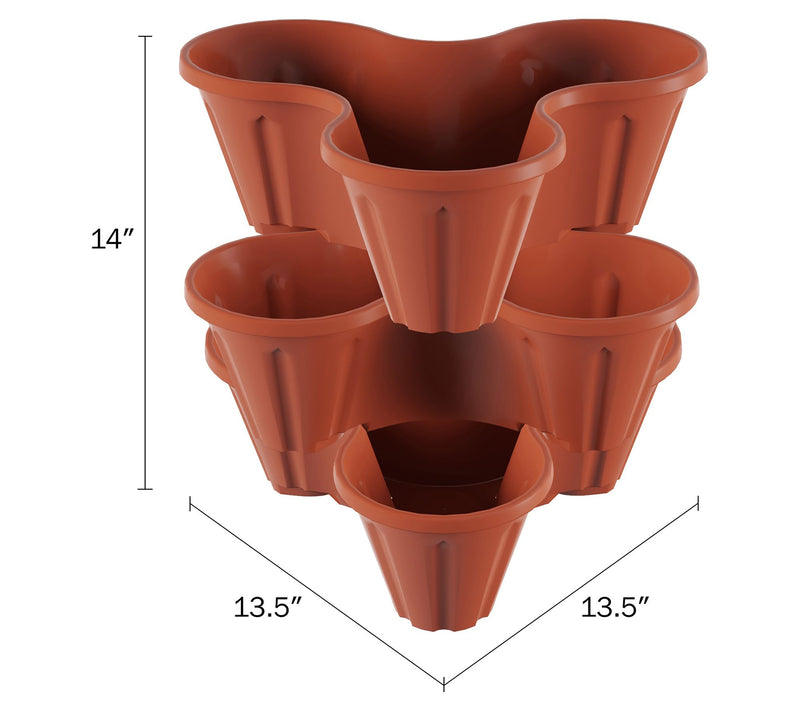 Pure Garden 3-Tier Stacking Flower Pots — View 3