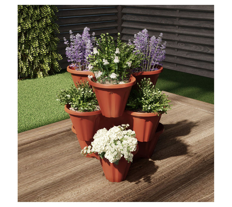 Pure Garden 3-Tier Stacking Flower Pots — Main view
