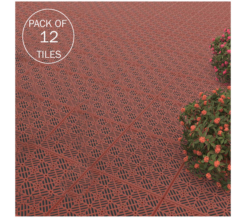 Pure Garden 12-PK Interlocking Patio Tiles Outdoor Flooring — View 3