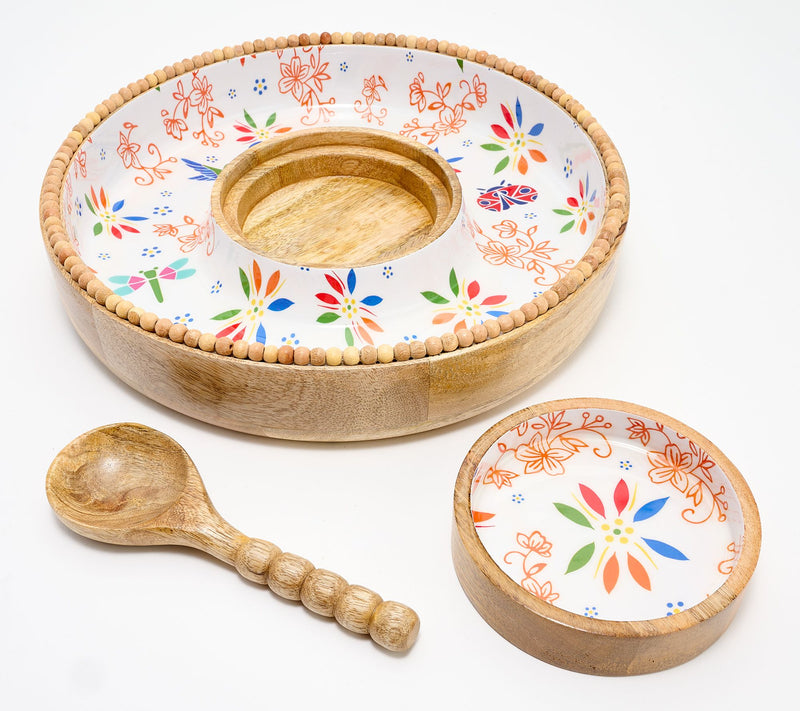 Temp-tations Seasonal Wood Chip and Dip Bowl — View 2