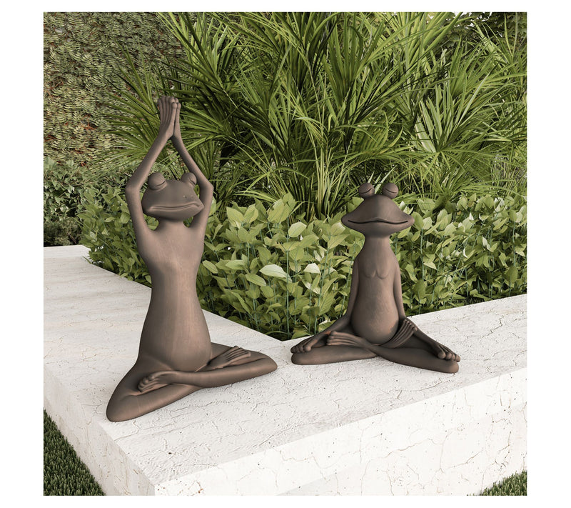 Pure Garden Stretching Frog Statue Zen Animal Yoga Figurine — View 4