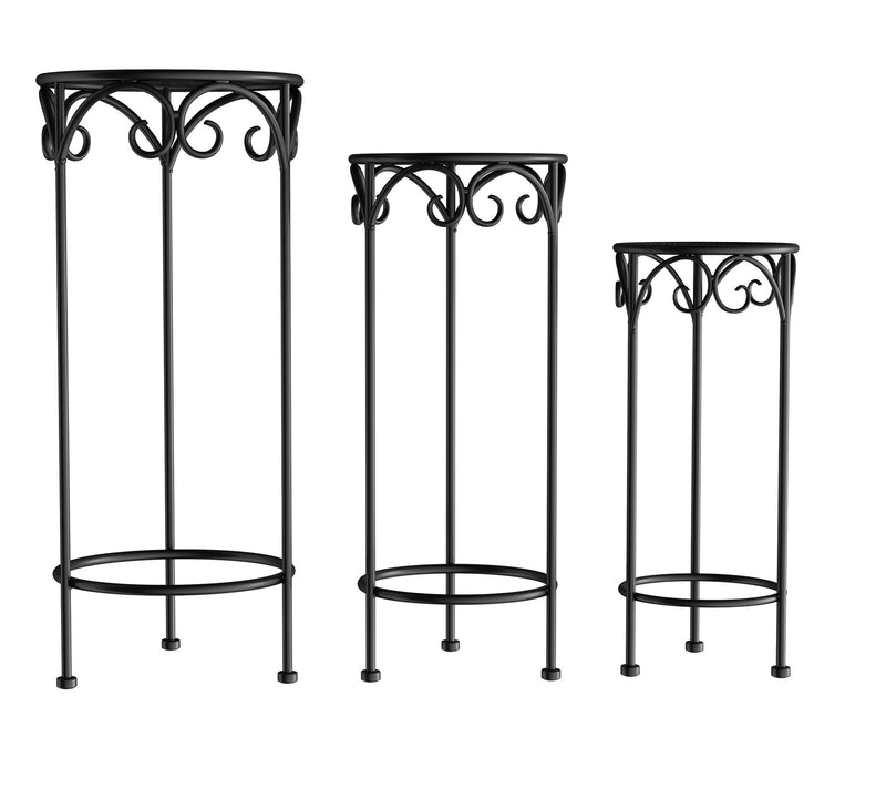 Pure Garden Set of 3 Nesting W rought Iron Pla nt Stands — View 4